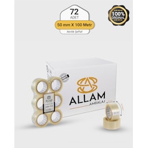 1 Koli 72 Adet Şeffaf Koli Bandı 50mm X 100mt Güçlü Yapışkan Paketleme