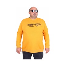 Moc Grande Mocgrande Erkek Büyük Beden Sıfır Yaka 3ip Sweat Respect 24205 Hardal