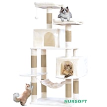 Nursoft Xl Yuva Hamaklı Çift Yuvalı Lüx Büyük Boy Tırmalamalı Kedi Oyun Evi