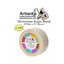 Maskeleme Bandı Kağıt Bant 25 Mm 25 Metre 3 Adet Boya Bantı Maskeleme Kağıt Bant Duvar Yağlı Boya Badana