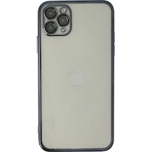 Durukar Apple iPhone Uyumlu 11 Pro Max Kılıf Lensli Silikon - Siyah