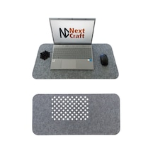 Çalışma Masası Düzenleyici Keçe Bilgisayar Mouse Pedi Masa Üstü Düzenleyici Mat 70x32 Cm Gri Açık