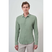 Morven Erkek Mint Yeşili Gofre Trend Desenli Dynamic Fit İtalyan Yaka Gömlek 25ms004023711 Mint Yeşili Mint Yeşili