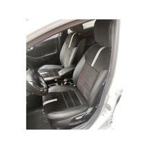 Ford Fiesta 2010 2017 Arası Uyumlu Arka Sırt 2+1 Siyah Taytüyü Siyah Deri Karışımı Beyaz Detay