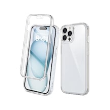 Apple Uyumlu Adige iPhone Uyumlu 14 Pro Max Uyumlu Kılıf Ön Arka 360 Koruma Arka Sert Mika Ön Silikon Şeffaf -