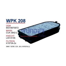WUNDER WPK208 Polen Filtresi Bmw 7 Serie E38 (İkili Karbonlu)