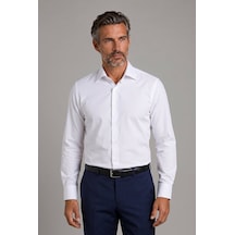 Bisse Beyaz Regular Fit Pamuk Cepsiz Klasik Uzun Yaka Gömlek Gmkls252203 D01