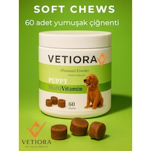 Vetiora Yavru Köpeklere Özel Multivitamin Güçlü Bağışıklık Ve Sağlıklı Tüyler. Çiğnenebilir Tablet, 150 Gr