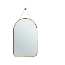 Lexroo Deinhaus Dekoratif Duvar Aynası, 23x40 Cm, İnce Goldmetal Çerçeve, Kemer Tasarım Çok Renkli