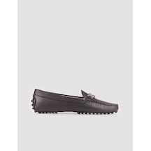 Hakiki Deri Siyah Kadın Loafer - Siyah