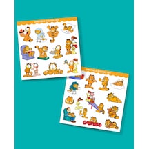 Garfield 2 Li Sticker Set Parlak Kağıt-animasyon Çıkartmaları Garfield Kedi Etiket Yapıştırmaları Minithingsart