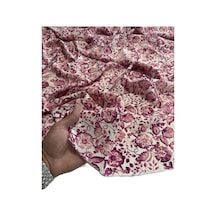 Maroken Kumaş En 145 Cm Kırışmaz Dökümlü Elbiselik Tunik Pantolonluk Kumaş M104 Pembe Çiçekli