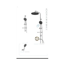 İsaoğlu Yapı Robot Duş Sistemi Oval Yuvarlak Tepe Yağmurlama Duş Seti Silver Gümüş Renk Gümüş