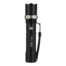 Pro Şarjlı Led El Feneri 3000 Lümen Zoomlu Çakarlı 15,5 Cm Uzun Menzilli El Feneri Çok Renkli