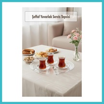 Bezos Şeffaf Yuvarlak Servis Tepsisi 33 Cm Dfnbez