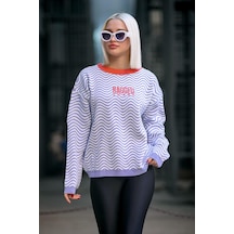 Madmext Lila Oversize Kadın Kazak Mg1251-lila Lila