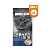 Prochoice Creamy Tavuklu Ve Karidesli Sıvı Kedi Ödül Maması 6 Adet 4x15 Gr