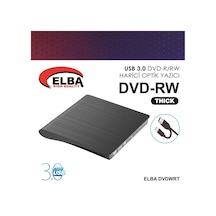 Elba Dvdwrt-thck Harici Dvdrw Thick, Siyah Dvd Yazıcı Writer Kdo