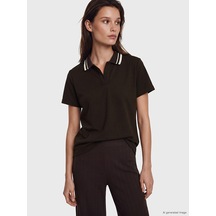 Lcw Modest Kahverengi Çizgili Soft Touch Kadın Tişört