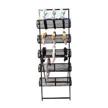 İthal Metal Ayaklı Siyah Renk 148/49 Cm Beş Katlı Taç Standı