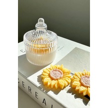 Bernami Vazo Pinterest 10 Adet Hediyelik Mum - Kiraz Çiçeği Kokulu Ayçiçeği Model Soya Mumu Diğer