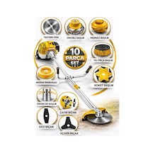 Dragro German Drg-10 + Yan Tipi Benzinli Ot Çalı Çim Biçme Tırpanı + Full Set Hediyeli S