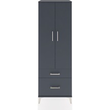 Hyperion Dolap 4 Raflı 2 Çekmeceli 2 Kapaklı 60x44x182 Antras... Antrasit