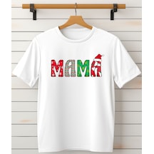 Aselinda Kadın Anne/mama/mother Baskılı T-shirt Beyaz