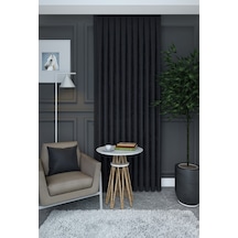 Evdepo Home Antrasit Düz Renk Fon Perde Tek Kanat Antrasit