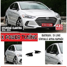 Hyundai Elentra 2016 - 2018 Sinyalli Siyah Batman Ayna Kapağı