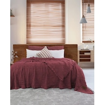 Şaheser Home Collection Müslin Yatak Örtüsü Çift Kişilik Oscar Rubby Kırmızı Renkli