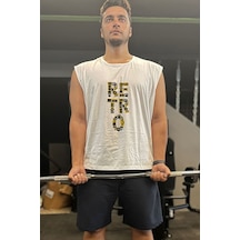 Bluu Kolsuz Spor T-shirt Tank Top Spor Atlet Fitness Atlet