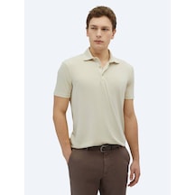 Bej Düz Polo Yaka T-shirt Bej