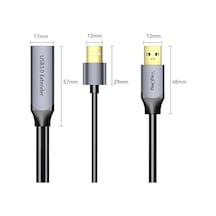 Usb 3.0 Uzatma Kablosu Sinyal Güçlendirici Extender Destekli Usb-a Uzatıcı Kablo 5 Metre