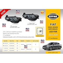 Ayfar 101137 Zenon Balastlı Far Sol Egea 16-20 Beyaz Çıtalı - Led Drl+park+motorlu KNO-AYFAR-101137