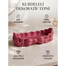 Kurdeleli Aksesuar Kutusu Ve Dekoratif Takı Çanağı Pembe