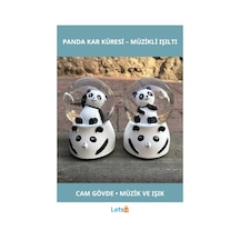 Müzikli Işıklı Büyük Boy Panda Kar Küresi 1 Adet