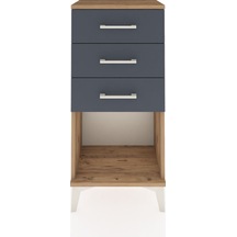 Arges Komodin 3 Çekmeceli 44x30x96 Çam-antrasit Atlas Çam