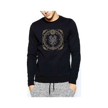 Burç Akrep Scorpio Baskılı Siyah Erkek Örme Sweatshirt