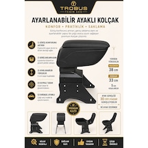Trobus Peugeot 307 2001-2008 Uyumlu Siyah Ayaklı Sürgülü Kolçak Ayarlanabilir Yükseklikli