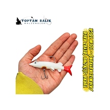 Fırsat Paketi: Turna Silikonu 10cm 18gr - Beyaz Kafa Kırmızı Kuy