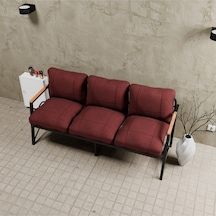 Mb Garden Furnıture Simetri Model, Balkon, Bahçe, Cafe, Metal Koltuk Takımı, Bahçe Takımı , Çay Seti, Üçlü Koltuk Bordo