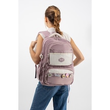 Ventis Unisex Okul Çantası Lise Ortaokul Sırt Çantası 43 30 Cm Su Geçirmez Kumaş Çok Cepli Vnt1-b Lila