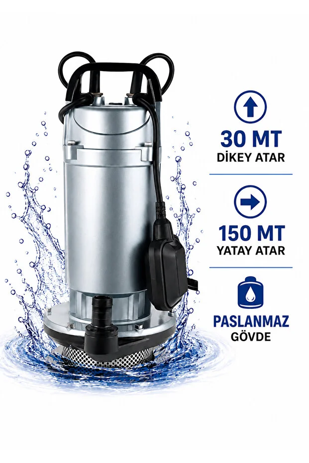 Su Pompası Dalgıç Pompa 1hp 30 Metre Yukarı Basma