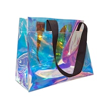 Rm Promosyon R&m Promosyon Su Geçirmez Şeffaf Pvc Kadın Plaj Ve Omuz Çantası - Hologram 7 Farklı Sap Rengi Seçeneği Hologram - Kahve Sap Hologram - Kahve Sap