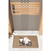 Rugmood Modern Dijtal Baskı Güzel Kediler Kapı Önü Paspası Çok Renkli