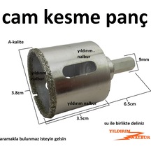 Cam Delme Elmas Panç 38mm Fayans Delme Delik Açma Panç Çelik Elma