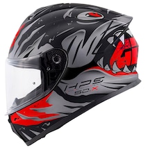 Gıvı 50.x Sharkbıte Fullface Motosiklet Kaskı Mat Siyah - Gri - Kırmızı