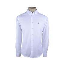 Cengiz İnler Küçük Puantiye Desenli Slim Fit Erkek Gömlek 001