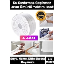 Deluxe Su Geçirmez Sızdırmaz Dayanıklı Lavabo Pvc Yağ Kenar Küf Önleyici 3.2m 4 Adet İzolasyon Bant